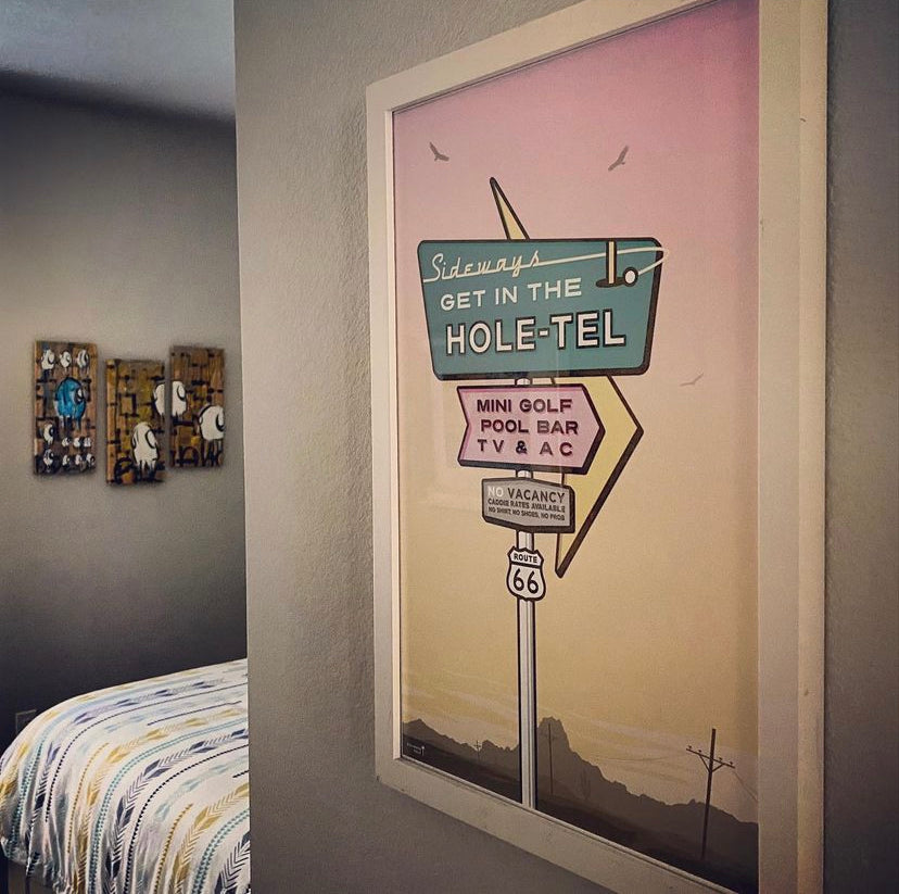 Hole-tel Sign Art Print