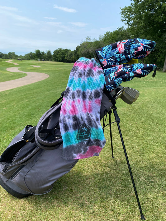 Sideways Tie-Dye Golf Towels