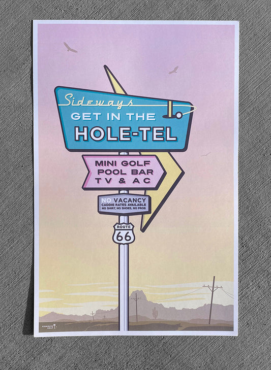 Hole-tel Sign Art Print